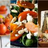 Салат из хурмы с сыром и орешками