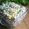 Датский салат с сельдью и стручковой фасолью