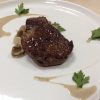 Стейк из телятины с грибным тар-таром и соусом из белых грибов
